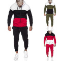 2021 Oversized Autumn New Sports Stitching Hooded Long Sleeve Zipper Top Side Drawstring Pants Set